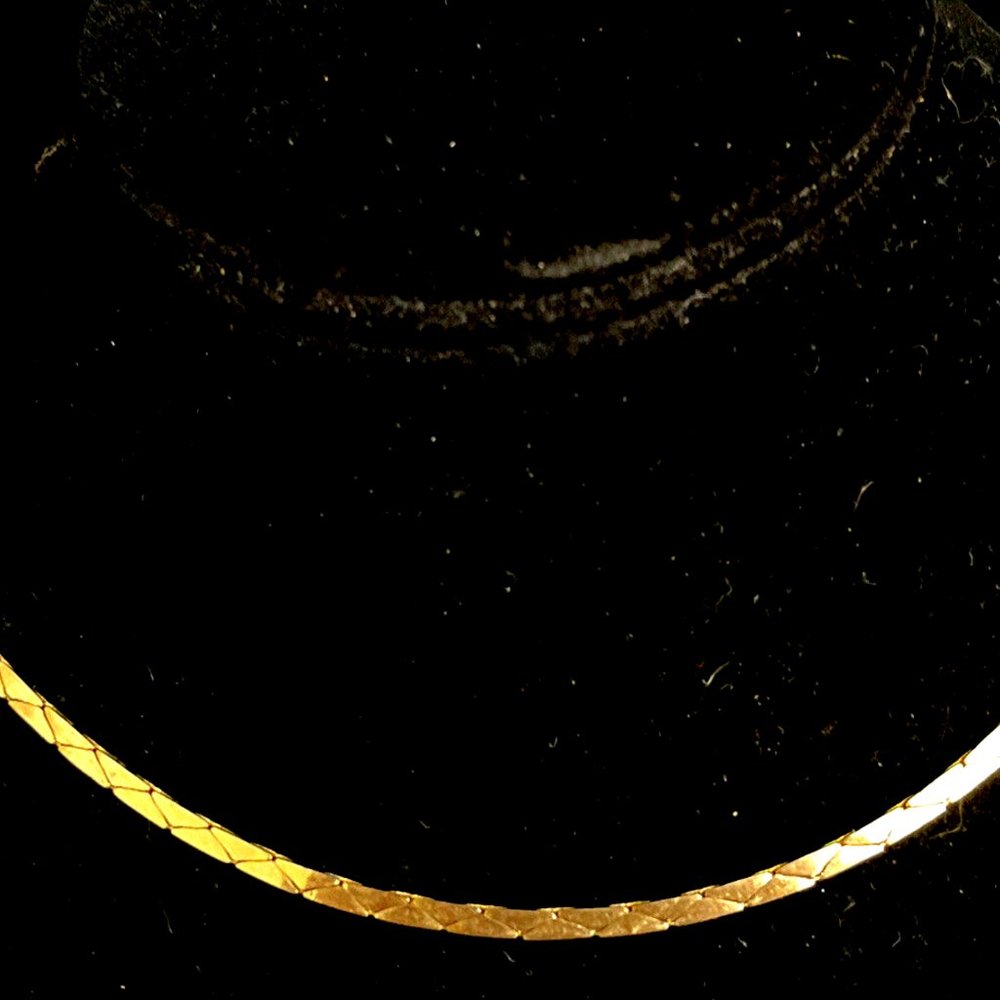 Stunning RARE Vintage 24 Inch Gold Plated Unique TRIANGLE SERPENTINE Necklace